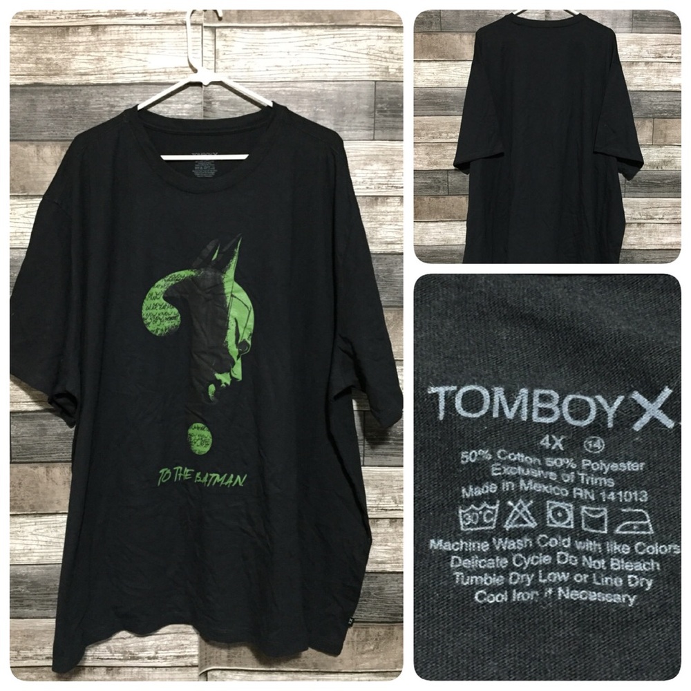 Tomboy X Batman T Shirt Men’s 4XL Black Green Crewneck “To The Batman”
